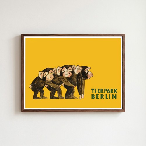 Poster tierpark berlin affen - tierpark,