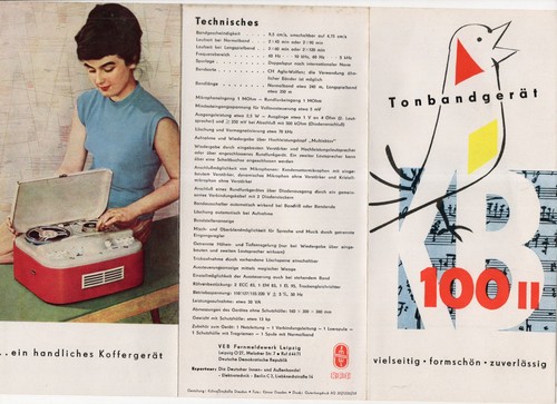 Prospekt tonbandgerät 100 - 100, ii