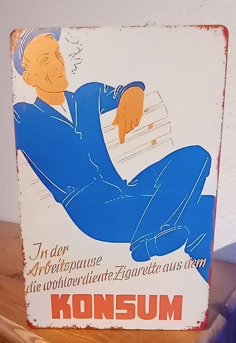 Blechschild alte konsum ddr - alte,