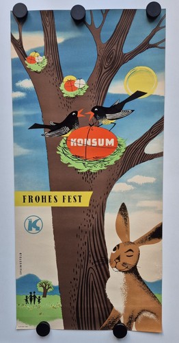 Plakat konsum ostern - ostern, hase