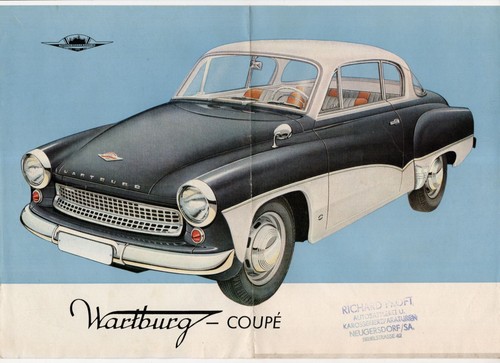 Werbeblatt wartburg coupe 1959 - wartburg,